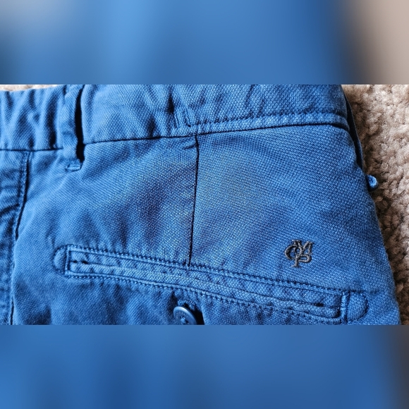 Blue Flat Front Shorts with Lightweight Design - Picture 6 of 8